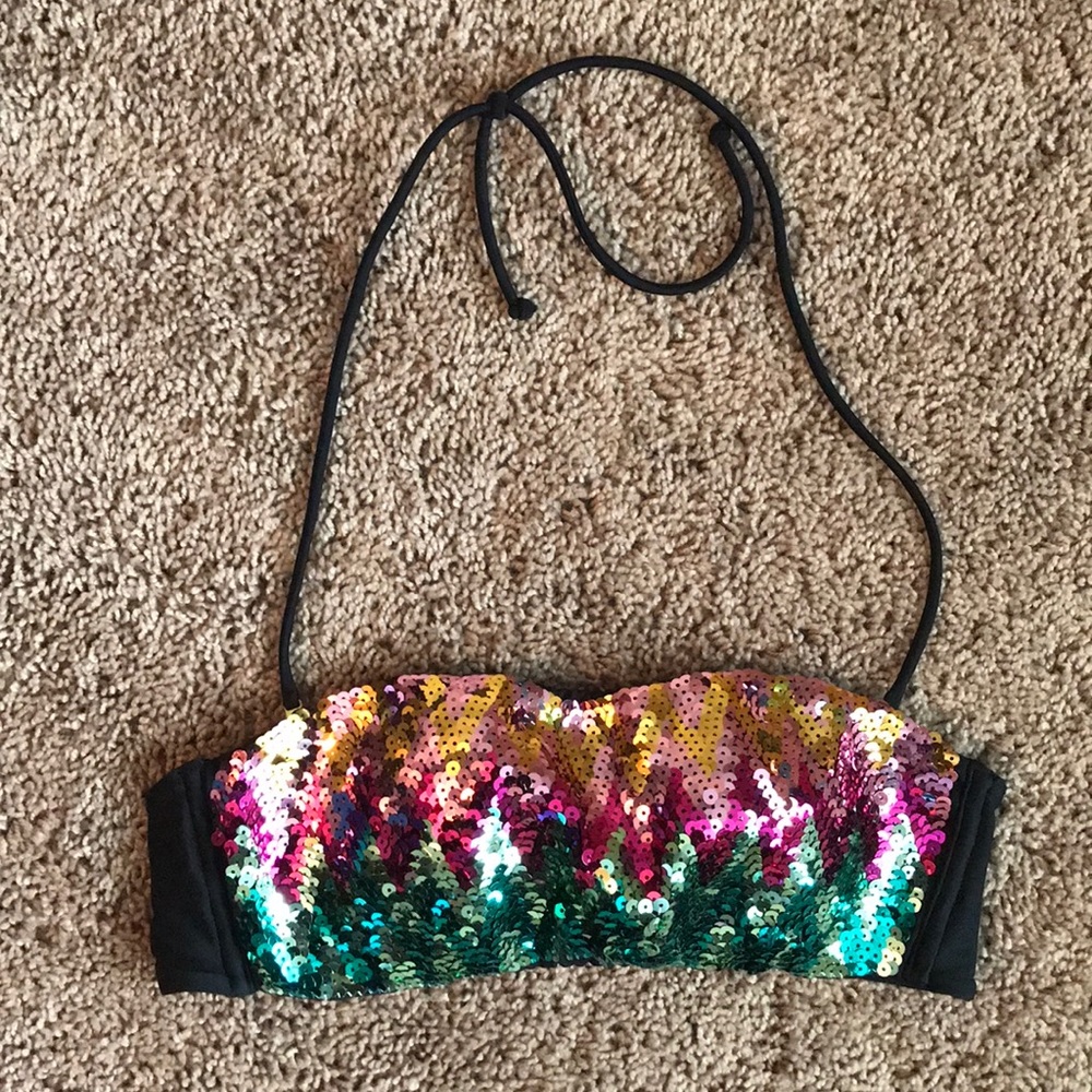 Victoria’s Secret Multicolored Sequin Bikini Top
